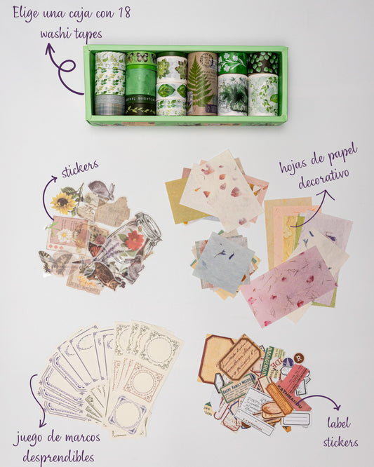 Set Creativo con Caja Jumbo de washi tapes
