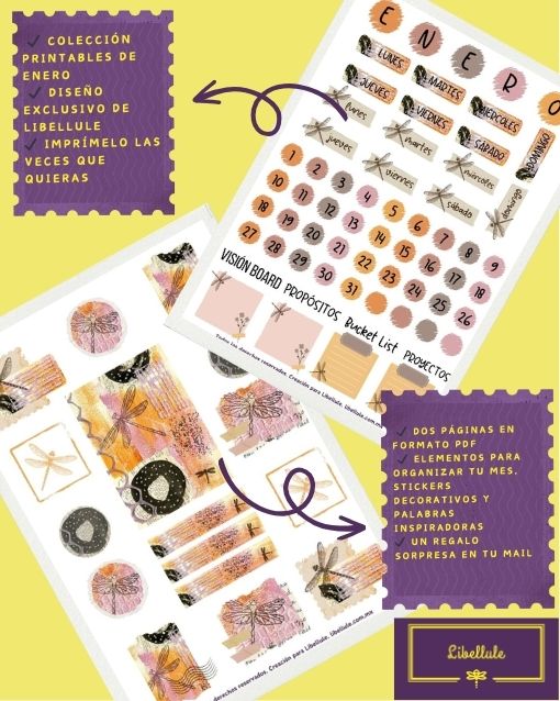 Colección de printables Libellule - MES ENERO