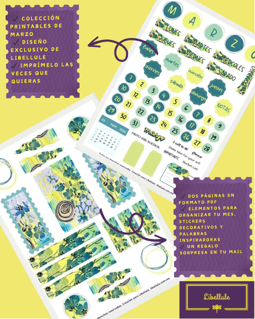Colección de printables Libellule - MES MARZO