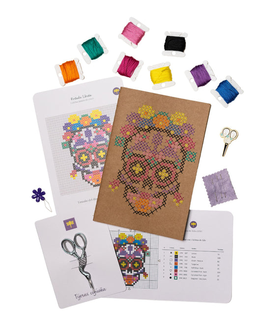 Set para bordar tu libreta -  Catrina