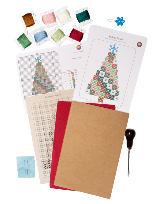 Set para bordar tu libreta -  Pino de Navidad