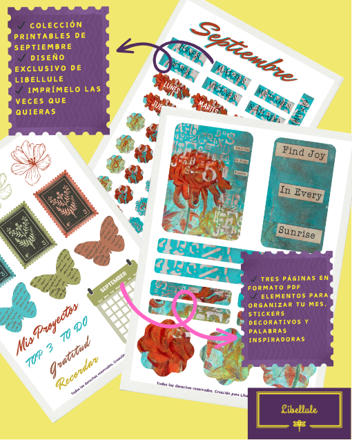 Colección de printables Libellule - MES SEPTIEMBRE