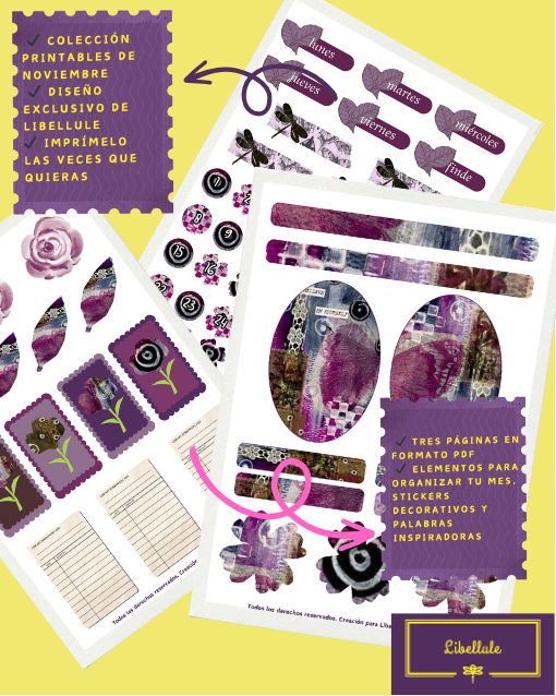 Colección de printables Libellule - MES NOVIEMBRE